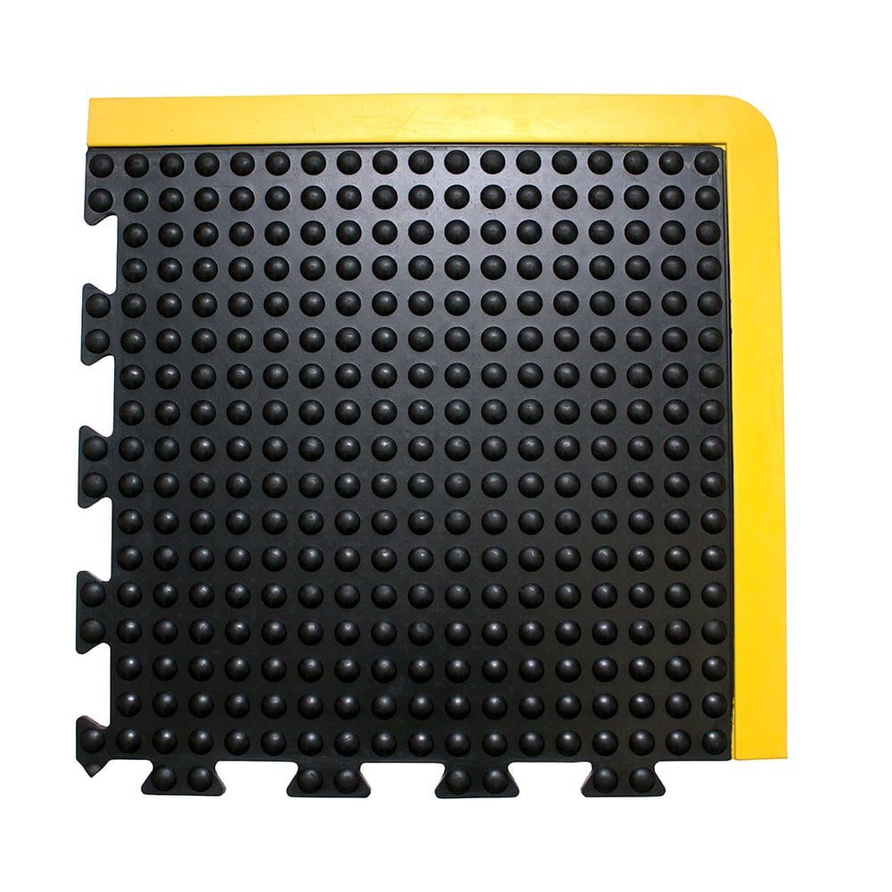 Ergomat BD Bubble Down Anti-Fatigue Mat, Gray with Yellow Bevel