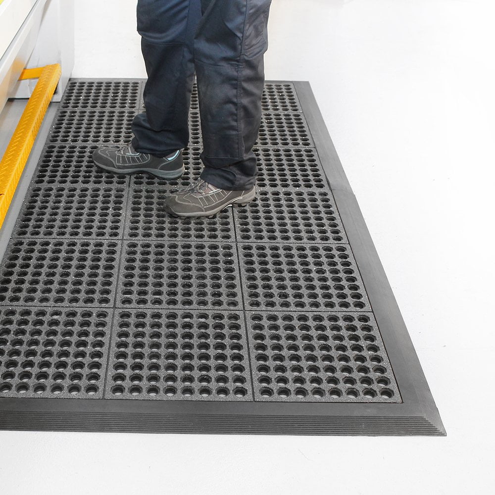 Interlocking Safety Grip Non Slip Workplace Anti Fatigue Ergonomic Comfort  Rubber Floor Mat - China Rubber Matting, Rubber Floor